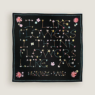 Lenço 70 I Like Flowers - Preto | Hermès Brasil